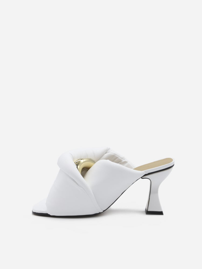Shop Jw Anderson Chain Twist Leather Mules In White