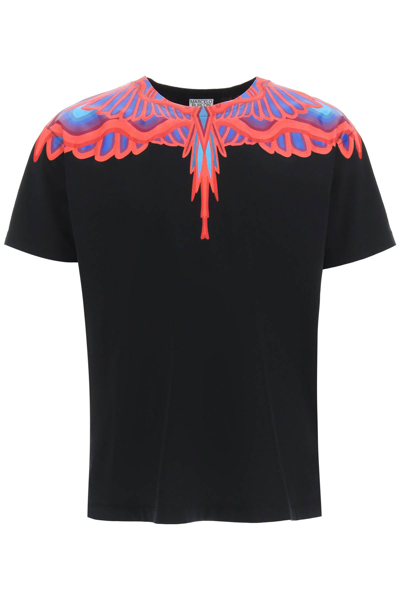 Shop Marcelo Burlon County Of Milan Curved Wings Print T-shirt In Black