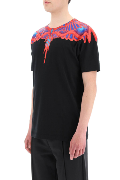Shop Marcelo Burlon County Of Milan Curved Wings Print T-shirt In Black