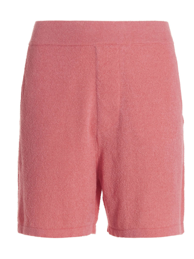 Shop Laneus Sponge Towel Bermuda Shorts. In Pink