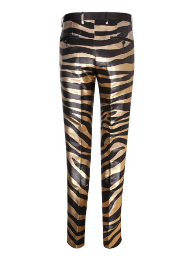 Shop Dolce & Gabbana Zebra Print Trousers In Grey/black