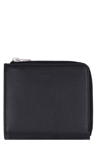 Shop Jil Sander Leather Card Holder In Black