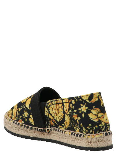 Shop Versace Barocco Shoes In Black/yellow