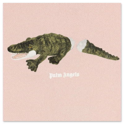 Shop Palm Angels Felpa Rosa In Cotone In Pink