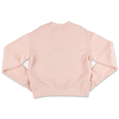 Shop Palm Angels Felpa Rosa In Cotone In Pink