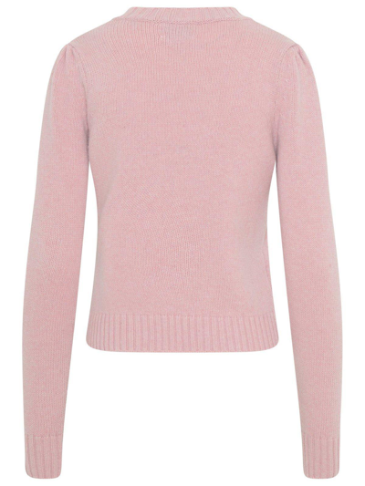 Shop Ganni Logo Intarsia-knit Jumper In Pink