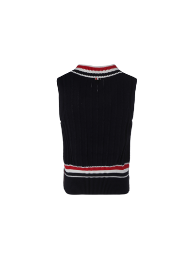 Shop Thom Browne Gilet In Blue