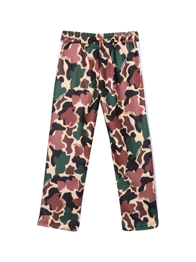 Shop Palm Angels Green Trousers Boy In Neutrals/green