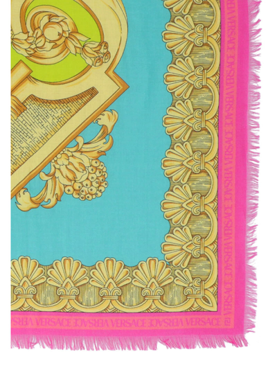 Shop Versace Barocco Goddess Scarf In Pink