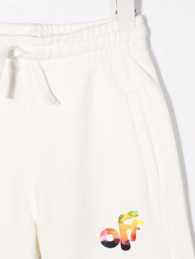 Shop Off-white Off Rounded Watercolor Withe Kids Sports Shorts In White