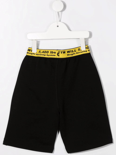 Shop Off-white Kids Black Off Industrial Sports Shorts