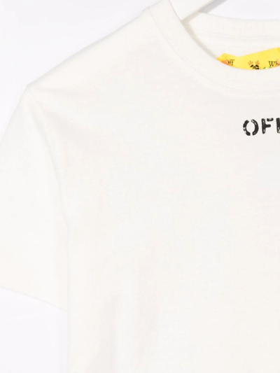 Shop Off-white Kids White T-shirt With Off Stamp