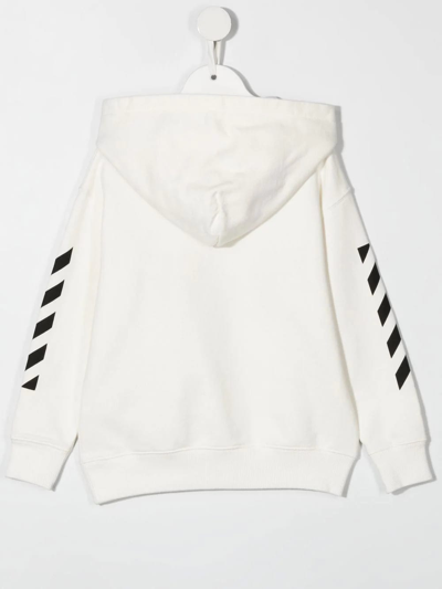 Shop Off-white White Kids Hoodie With Off Stamp And Diagonals