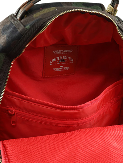Shop Sprayground Shark Shape Check Backpack In Brown/green