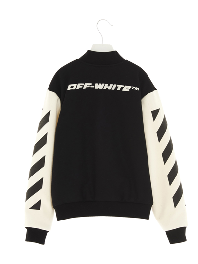 Shop Off-white 'varsity' Bomber Jacket In Black/white