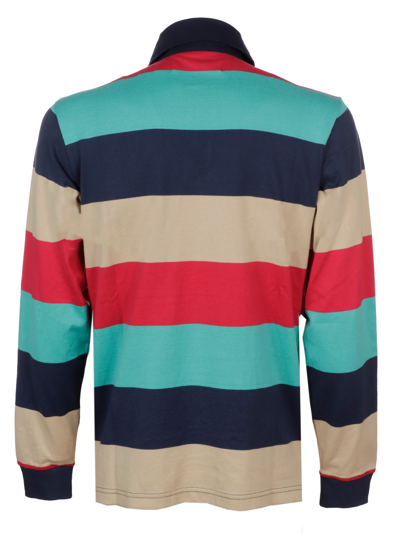 Shop Billionaire Boys Club Striped Rugby Shirt In Blue