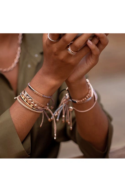 Shop Monica Vinader Linear Bead Friendship Bracelet In Rose Gold Metallic