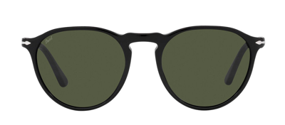 Shop Persol Po 3286s 95/31 Round Sunglasses In Green