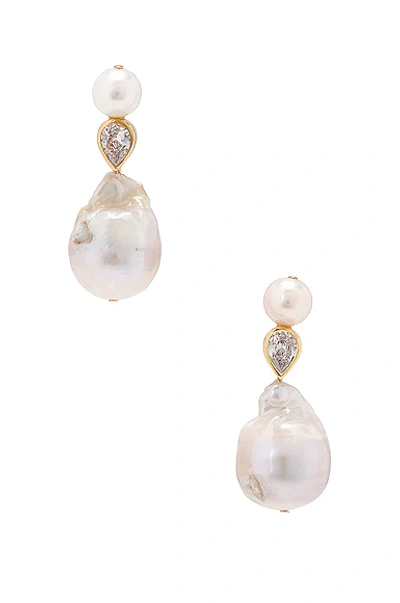 Shop Completedworks Cz Stone Earrings In Gold