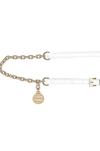 Miu Miu Chain Belt In Bianco