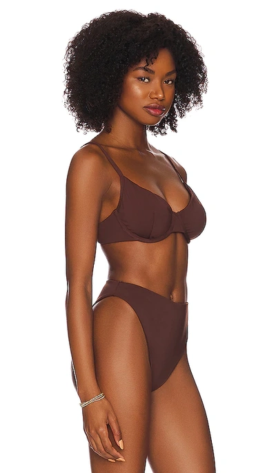 Shop Aexae Bralette Bikini Top In Brown