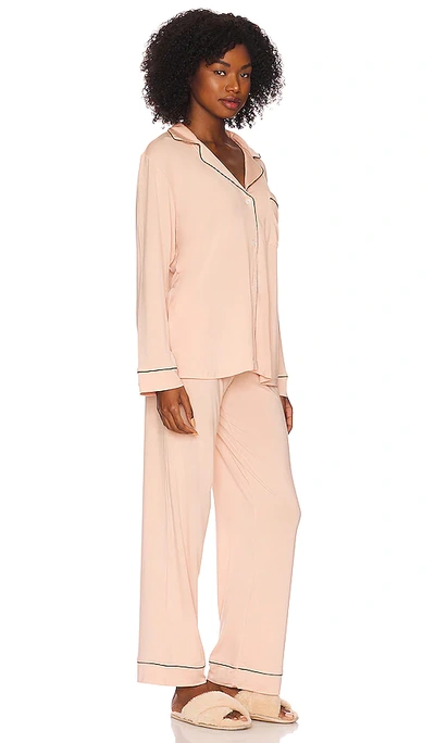 Shop Eberjey Gisele Pajama Set In Rose Cloud & Navy