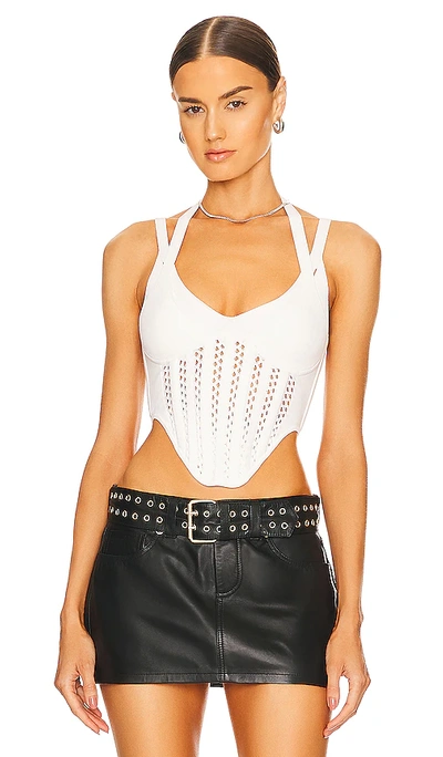 Shop Dion Lee Column Corset Top In Ivory