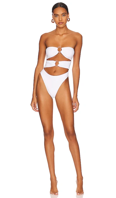 Shop Solid & Striped The Ariana One Piece In Marshmallow