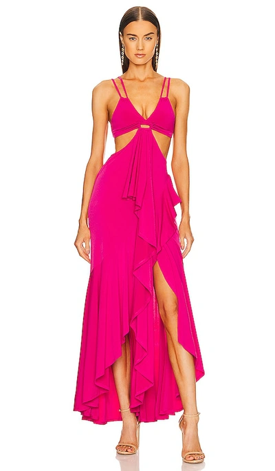 Shop Michael Costello X Revolve Trent Gown In Hot Pink