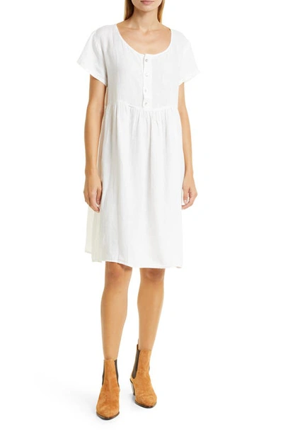 Shop Merritt Charles Linen Shift Dress In White
