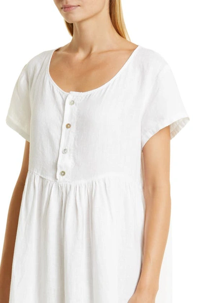 Shop Merritt Charles Linen Shift Dress In White
