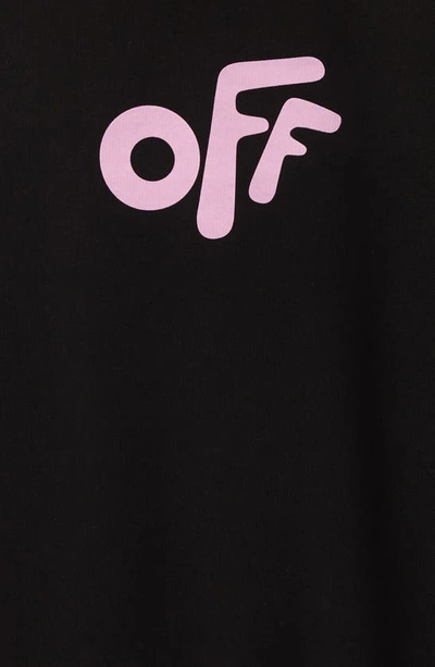Shop Off-white Kids' Rounded Off Logo Long Sleeve Sweatshirt Dress In Black Pink