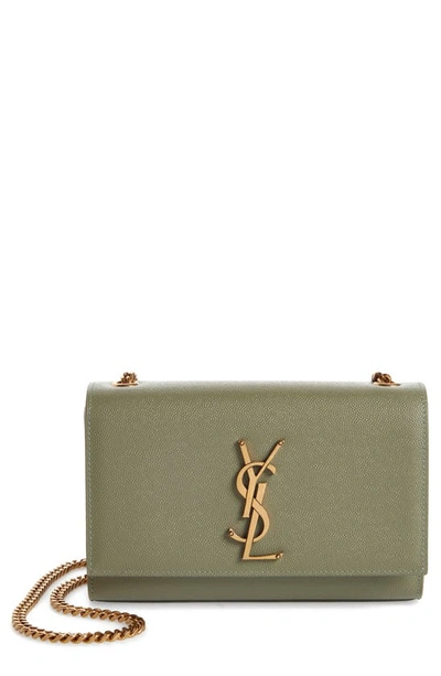 Shop Saint Laurent Small Kate Leather Crossbody Bag In Light Sage