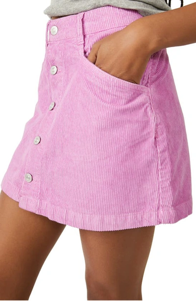 Shop Free People Ray Cotton Corduroy Miniskirt In Pink Frosting
