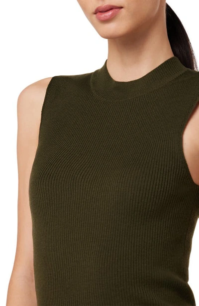 Shop Hudson Mock Neck Wool Sleeveless Sweater In Olive Green