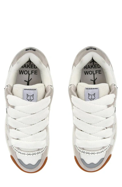 Shop Naked Wolfe Slide Platform Sneaker In White