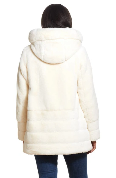 GALLERY GALLERY HOODED FAUX FUR COAT 