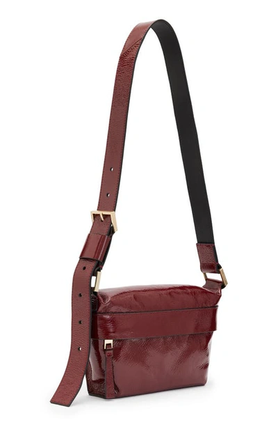 Shop Allsaints Colette Leather Crossbody Bag In Liquid Red