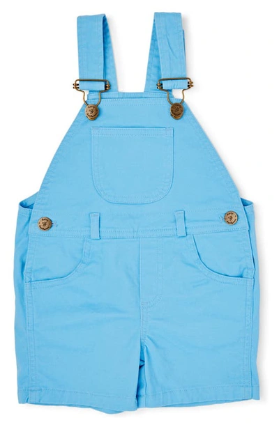 Shop Dotty Dungarees Kids' Stretch Cotton Shortalls In Blue