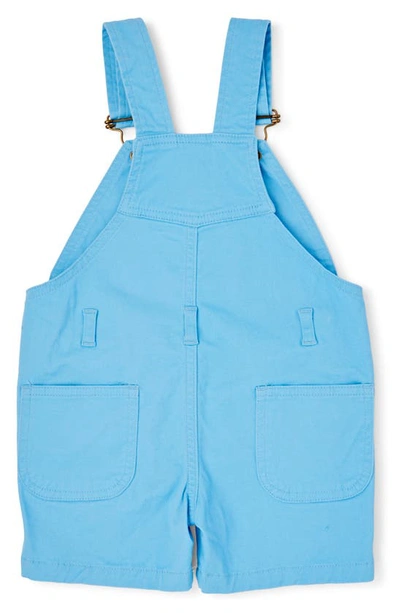 Shop Dotty Dungarees Kids' Stretch Cotton Shortalls In Blue