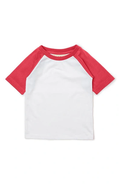 Shop Dotty Dungarees Kids' Colorblock Raglan Sleeve Cotton Baseball T-shirt In Red