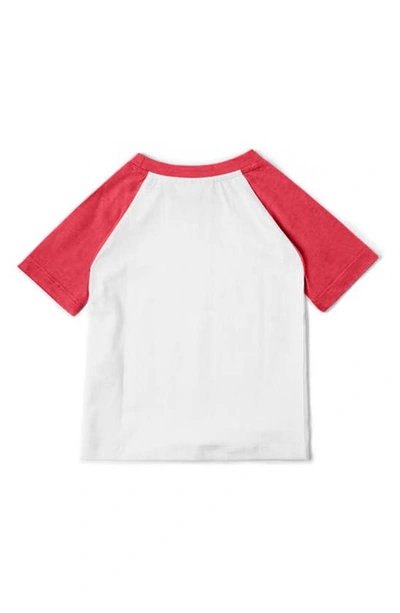 Shop Dotty Dungarees Kids' Colorblock Raglan Sleeve Cotton Baseball T-shirt In Red