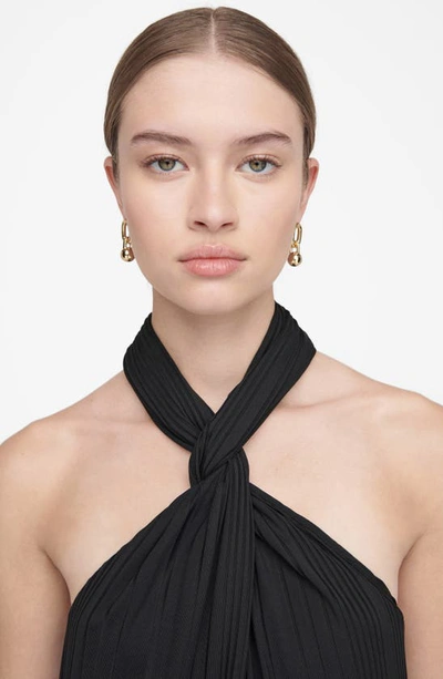 Shop Anine Bing Pleated Halter Minidress In Black