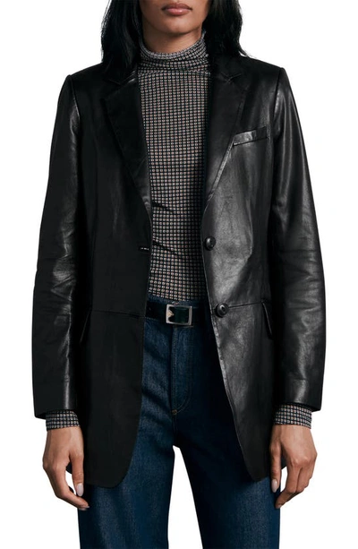 Shop Rag & Bone Icons Charles Leather Blazer In Black