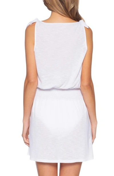 Shop Becca Breezy Tie Shoulder Cover-up Dress In White