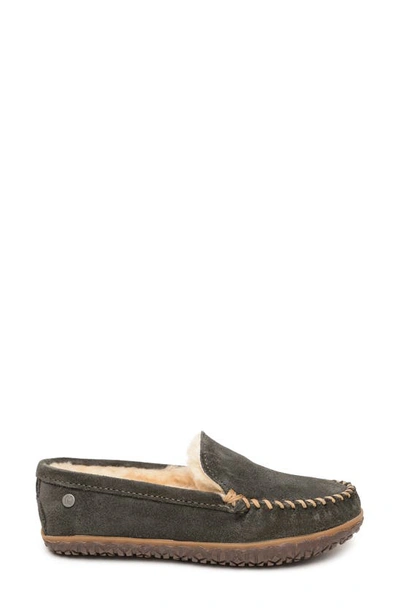 Shop Minnetonka Terese Genuine Shearling Loafer In Charcoal Black