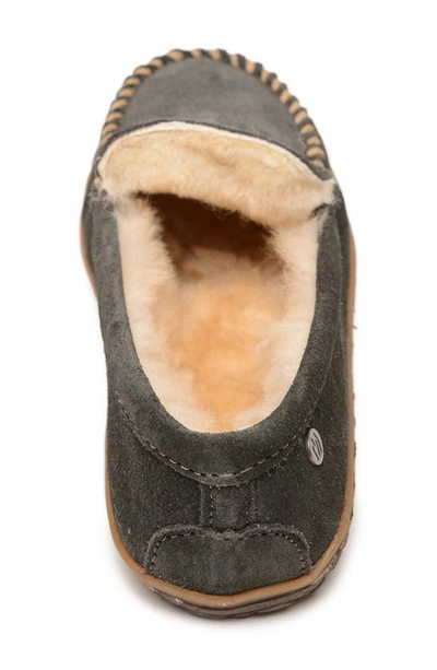 Shop Minnetonka Terese Genuine Shearling Loafer In Charcoal Black