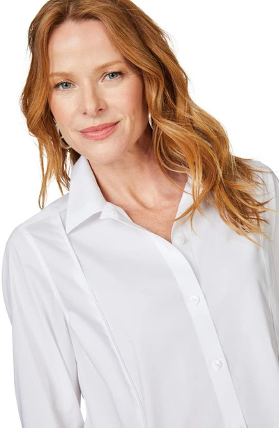 Shop Foxcroft Terri Solid Button-up Shirt In White