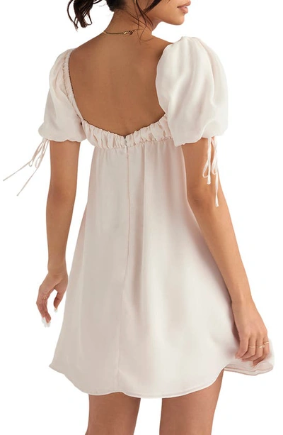 Shop House Of Cb Princess Puff Sleeve A-line Dress In Ivory