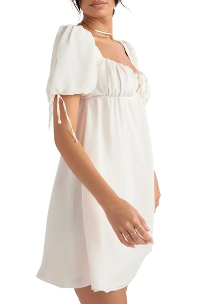 Shop House Of Cb Princess Puff Sleeve A-line Dress In Ivory